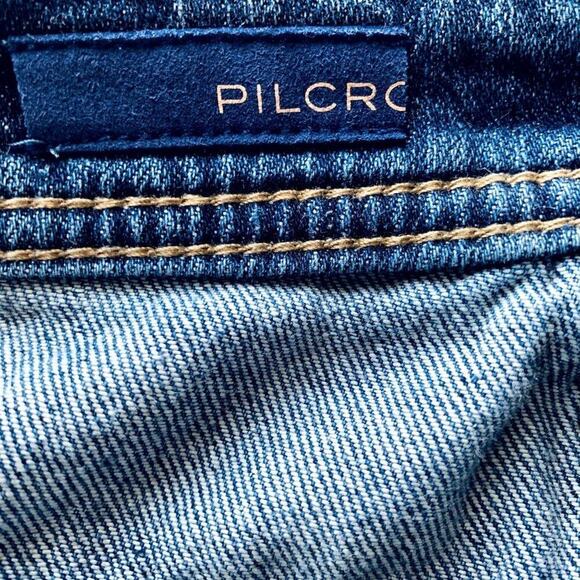 Anthropologie Pilcro Distressed Side-Stripe Slim Boyfriend Crop Relaxed Jeans 28 - Picture 5 of 8